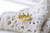 Gold Crown Ring Charms 6x17mm Set of 10 pcs A8077
