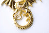 Flying Dragon Charms Shiny Gold Large Pendants Set of 10 A8076