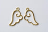 Gold Angel Wing Frame Charms 9x18mm Set of 20 A8085