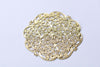 Large Raw Brass Filigree Floral Stamping Embellishments Set of 5 A8087