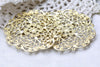 Large Raw Brass Filigree Floral Stamping Embellishments Set of 5 A8087