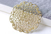 Large Raw Brass Filigree Floral Stamping Embellishments Set of 5 A8087