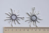 10 pcs Antique Silver Sun Eye Pendant Tray Base Settings Match 12mm Cabochon A8093