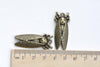 Cicada Charms Antique Bronze Insect Pendants Set of 10 A8096