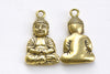 Antique Gold Sitting Buddha Charms 24x34mm Set of 5 A8099