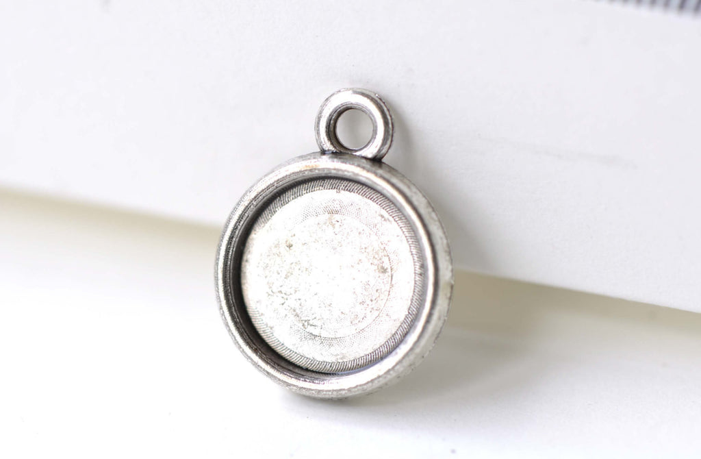 Pendant Tray Antique Silver Base Settings A8103