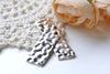 Stamped Bar Rectangle Connector Antique Silver Charms Set of 10 A8106