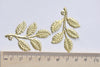 Raw Brass Tree Leaf Stamping Charms 33x50mm Set of 10 A8107