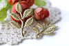 Raw Brass Tree Leaf Stamping Charms 33x50mm Set of 10 A8107