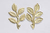 Raw Brass Tree Leaf Stamping Charms 33x50mm Set of 10 A8107