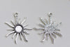 10 pcs Antique Silver Sun Eye Pendant Tray Base Settings Match 12mm Cabochon A8093