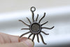 10 pcs Antique Silver Sun Eye Pendant Tray Base Settings Match 12mm Cabochon A8093