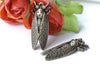 Cicada Charms Antique Bronze Insect Pendants Set of 10 A8096