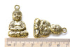 Antique Gold Sitting Buddha Charms 24x34mm Set of 5 A8099
