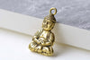 Antique Gold Sitting Buddha Charms 24x34mm Set of 5 A8099