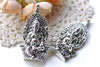 Antique Silver Thai Elephant Pendants Charms 32x62mm Set of 5 A8102
