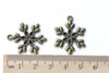 Antique Bronze Snowflake Leaf Charms Pendants Set of 10 A8104