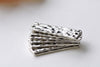 Stamped Bar Rectangle Connector Antique Silver Charms Set of 10 A8106