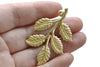 Raw Brass Tree Leaf Stamping Charms 33x50mm Set of 10 A8107