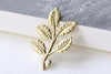 Raw Brass Tree Leaf Stamping Charms 33x50mm Set of 10 A8107