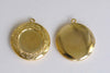 Anti Tarnish 16K Gold Photo Locket 20mm Cabochon Set of 2 A8110