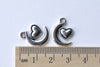 Crescent Moon Heart Charms Antique Silver Pendants Set of 20 A8111