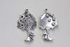 Antique Silver Cat Tree Pendants Charms 22x36mm Set of 10 A8112