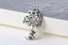 Antique Silver Cat Tree Pendants Charms 22x36mm Set of 10 A8112