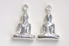 Antique Silver Sitting Buddha Charms Religious Pendants Set of 5 A8114