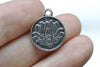 10 pcs Lotus Flower Pendants Antique Silver Religious Charms A8115