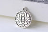 10 pcs Lotus Flower Pendants Antique Silver Religious Charms A8115