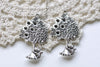 Antique Silver Cat Tree Pendants Charms 22x36mm Set of 10 A8112