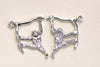 Antique Silver Monkey Gorilla Pendants Charms 32x39mm Set of 10 A8113