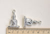 Antique Silver Sitting Buddha Charms Religious Pendants Set of 5 A8114