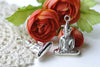 Antique Silver Sitting Buddha Charms Religious Pendants Set of 5 A8114