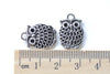 Antique Silver Owl Charms Double Sided 13x18mm Set of 10 A8116