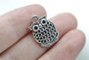 Antique Silver Owl Charms Double Sided 13x18mm Set of 10 A8116