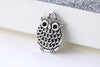 Antique Silver Owl Charms Double Sided 13x18mm Set of 10 A8116