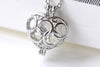 Platinum 3D Heart Wish Box Pendants Charms 16x19mm Set of 4 A8121