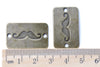 Moustache Connector Antique Bronze Rectangle Charms Set of 10 A8122