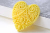Yellow Resin Heart Flower Cameo Cabochon Set of 10 A8124