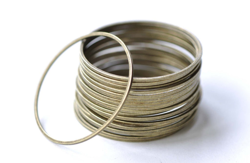 Large Brass Seamless Rings Antique Bronze 30mm Set of 20 A8130
