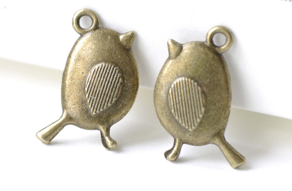 Fat Baby Bird Charms Antique Bronze Sparrow Charms Set of 20 A8132