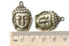 Buddha Head Charms Antique Bronze Religious Charms Set of 10 A8134