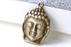 Buddha Head Charms Antique Bronze Religious Charms Set of 10 A8134