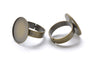 Bronze Ring Blank Shank Base Match 18mm Cabochon Set of 10 A8138