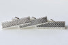 Silvery Gray Ribbon Ends Clamps Fasteners Clasps 25mm Set of 50 A8140