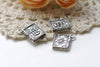 Holy Bible Classic Book Antique Silver 3D Charms Set of 10 A8145