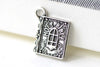 Holy Bible Classic Book Antique Silver 3D Charms Set of 10 A8145