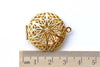 Anti Tarnish 16K Gold Filigree Flower Photo Locket Set of 5 A8150